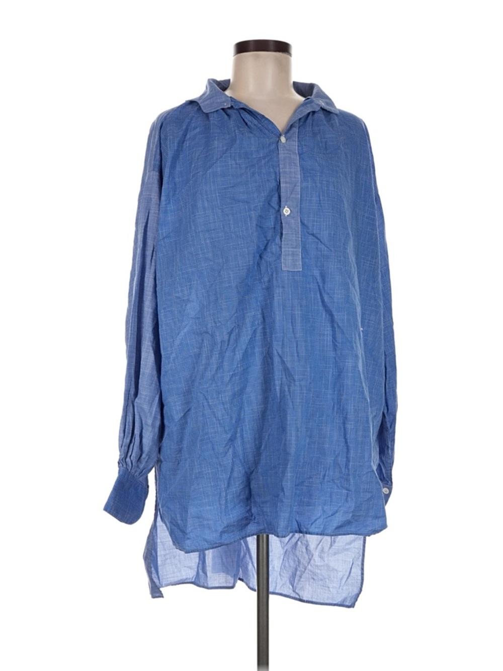 Gallego Desportes Blue Lightweight Hooded Pullover Shirt Jacket